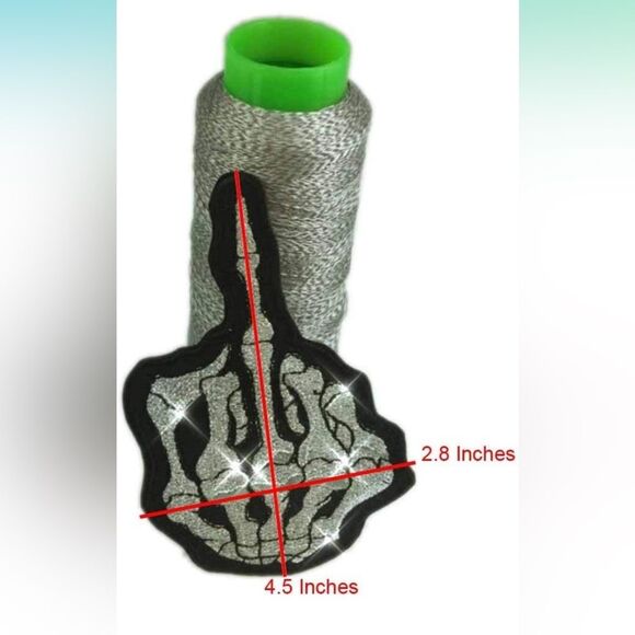 Patch Skeleton Bone Finger Outlaw Motorcycle Biker MC Club Sew Iron Badge 6 E1 - Picture 5 of 7